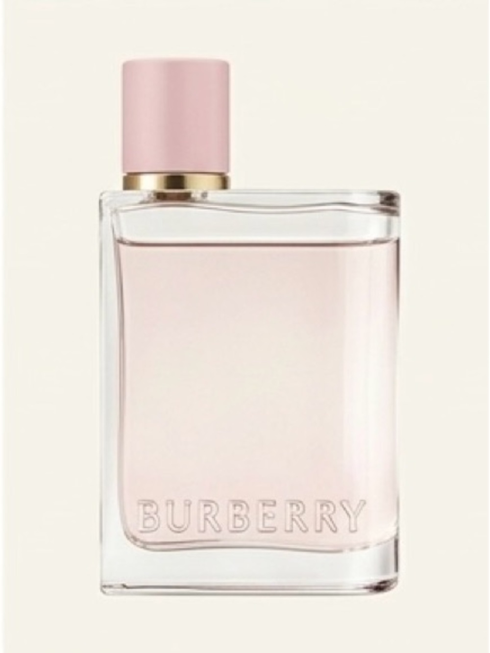 Burberry Pink Glass Eau de Parfum Bottle with Gold Accent